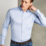 Slim Fit Long Sleeve Stretch Oxford Shirt
