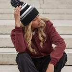 Striped Fan Beanie