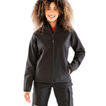 Ladies 3-Layer Recycled Printable Hooded Softshell 		

